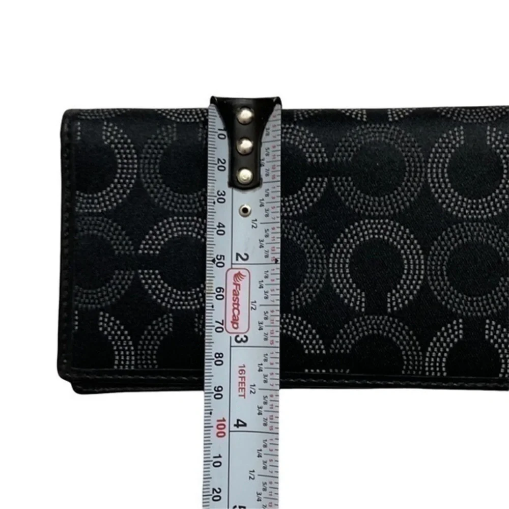 Coach op signatures c black checkbook slipcover